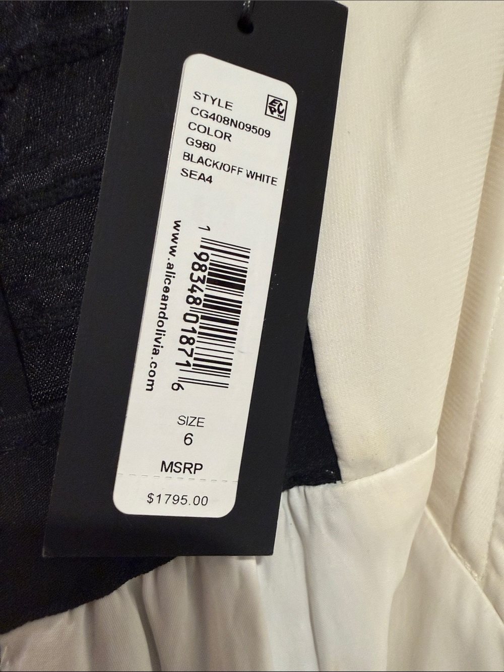 Alice + Olivia Black and White Bridgette Strapless Colorblock Ball Gown - Picture 9 of 13